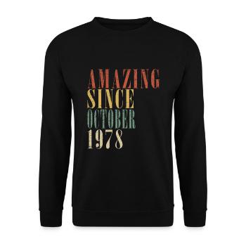 october 1978 anniversary october 1978 october - Unisex Sweatshirt - black - Front - Alina (178cm) & Michal (187cm)