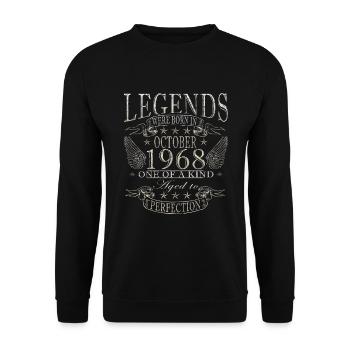 october 1968 anniversary october 1968 october - Unisex Sweatshirt - black - Front - Alina (178cm) & Michal (187cm)