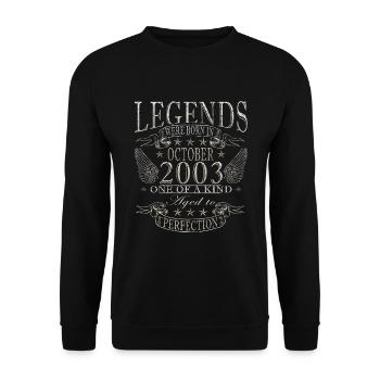 october 2003 anniversary october 2003 october - Unisex Sweatshirt - black - Front - Alina (178cm) & Michal (187cm)