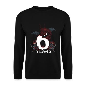 Ninja 6 Sixth Birthday 6 Years - Unisex Sweatshirt - black - Front - Alina (178cm) & Michal (187cm)