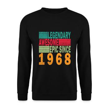 55. Geburtstag Jahrgang 1968 Vintage 1968 - Unisex Pullover - Schwarz - Vorne - Alina (178cm) & Michal (187cm)