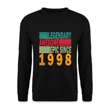 25. Geburtstag Jahrgang 1998 Vintage 1998 - Unisex Pullover - Schwarz - Vorne - Alina (178cm) & Michal (187cm)