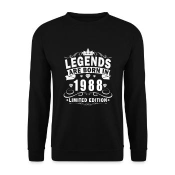 35e anniversaire Né en 1988 35 ans - Sweat-shirt Unisexe - noir - Devant - Alina (178cm) & Michal (187cm)