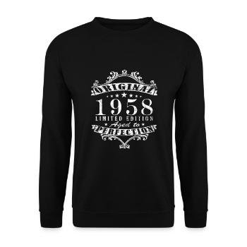 Construit en 1958 Vintage Born Vintage Cadeau d’anniversaire - Sweat-shirt Unisexe - noir - Devant - Alina (178cm) & Michal (187cm)