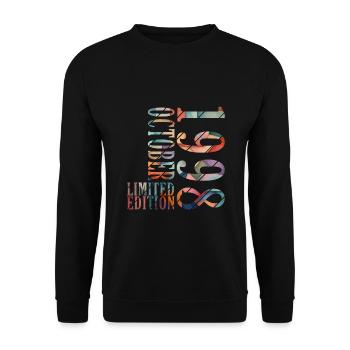 october 1998 anniversary october 1998 october - Unisex Sweatshirt - black - Front - Alina (178cm) & Michal (187cm)