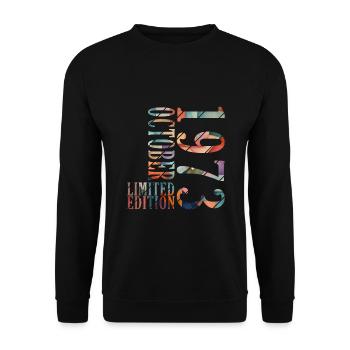 october 1973 anniversary october 1973 october - Unisex Sweatshirt - black - Front - Alina (178cm) & Michal (187cm)