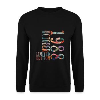 october 1988 anniversary october 1988 october - Unisex Sweatshirt - black - Front - Alina (178cm) & Michal (187cm)