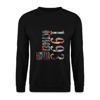 october 1993 anniversary october 1993 october - Unisex Sweatshirt - black - Front - Alina (178cm) & Michal (187cm)