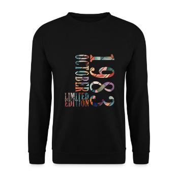 october 1983 anniversary october 1983 october - Unisex Sweatshirt - black - Front - Alina (178cm) & Michal (187cm)