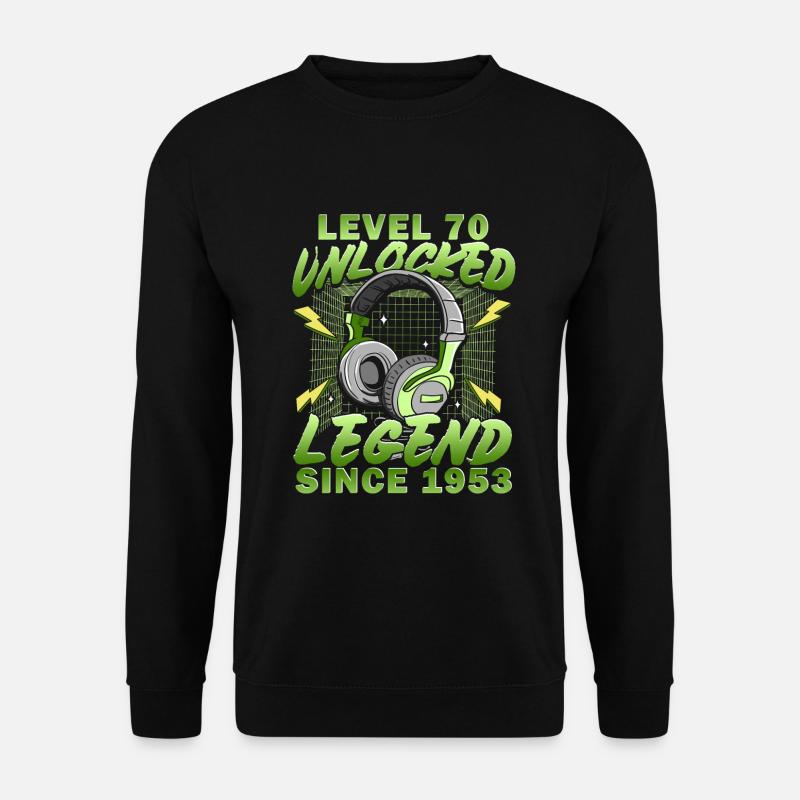 Level 70 Gamer Gaming Geburtstag 70 Jahre - Unisex Pullover - Schwarz