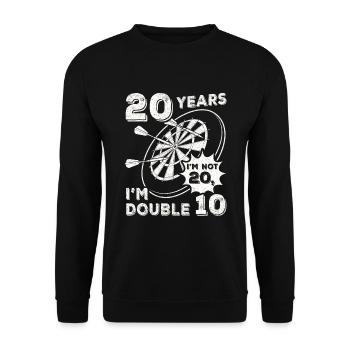 20e anniversaire joueur de fléchettes fléchettes 20 ans - Sweat-shirt Unisexe - noir - Devant - Alina (178cm) & Michal (187cm)