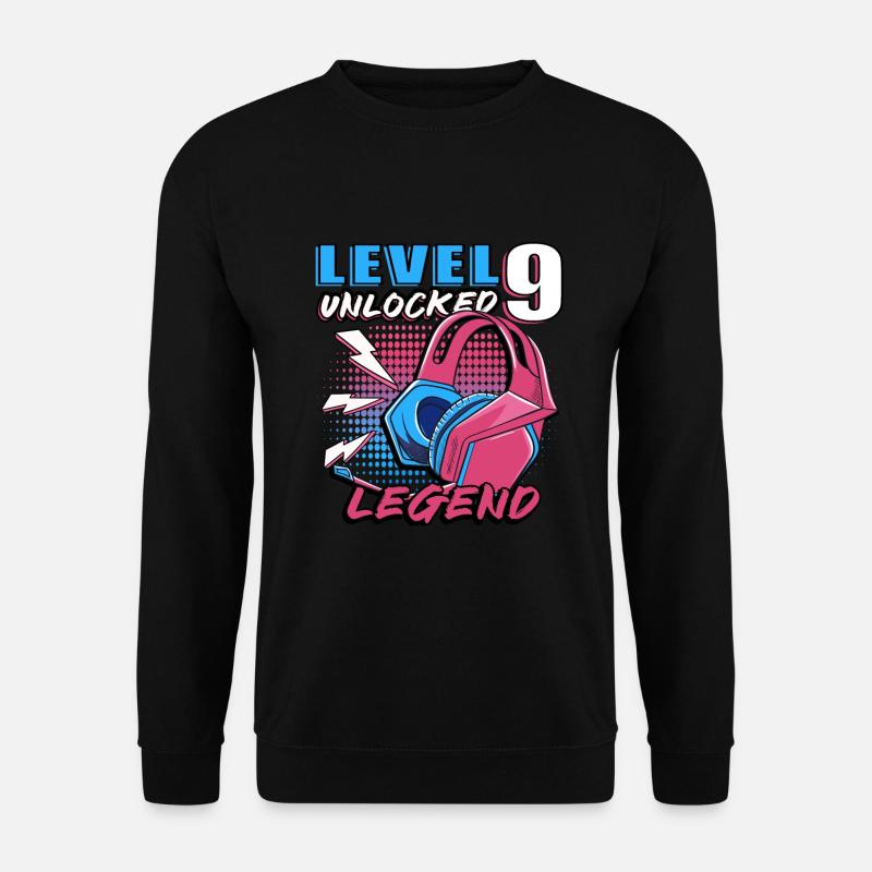 9. Geburtstag Level 9 Gamer Geschenk - Unisex Pullover - Schwarz