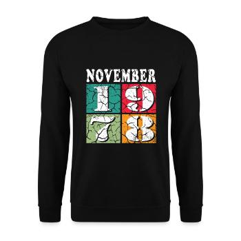 november 1978 anniversary november 1978 november - Unisex Sweatshirt - black - Front - Alina (178cm) & Michal (187cm)