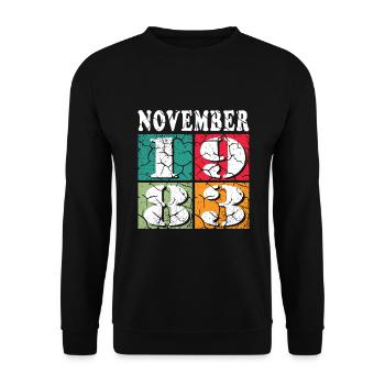 november 1983 anniversary november 1983 november - Unisex Sweatshirt - black - Front - Alina (178cm) & Michal (187cm)