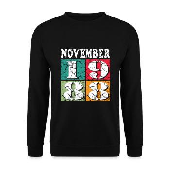 november 1988 anniversary november 1988 november - Unisex Sweatshirt - black - Front - Alina (178cm) & Michal (187cm)