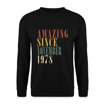 november 1978 anniversary november 1978 november - Unisex Sweatshirt - black - Front - Alina (178cm) & Michal (187cm)