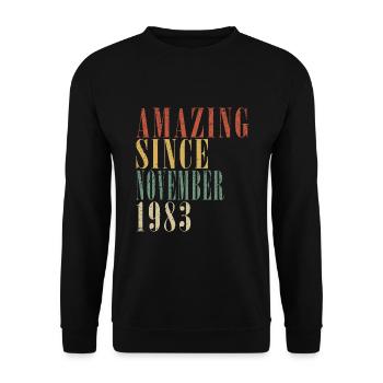 november 1983 anniversary november 1983 november - Unisex Sweatshirt - black - Front - Alina (178cm) & Michal (187cm)