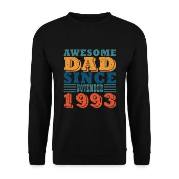 30th Birthday Vintage November 1993 Original Dad - Unisex Sweatshirt - black - Front - Alina (178cm) & Michal (187cm)