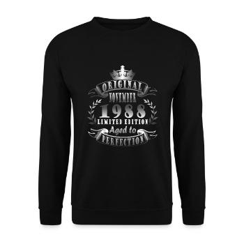 november 1988 anniversary november 1988 november - Unisex Sweatshirt - black - Front - Alina (178cm) & Michal (187cm)