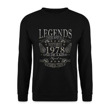 november 1978 anniversary november 1978 november - Unisex Sweatshirt - black - Front - Alina (178cm) & Michal (187cm)