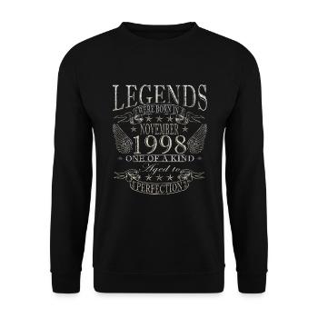 Novembre 1998 Anniversaire Novembre 1998 Novembre - Sweat-shirt Unisexe - noir - Devant - Alina (178cm) & Michal (187cm)