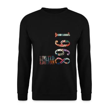 1968 Jahrgang Geburtstag Geburtsjahr 1968 Geschenk - Unisex Pullover - Schwarz - Vorne - Alina (178cm) & Michal (187cm)
