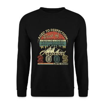 18. Geburtstag Jahrgang november 2005 Original 200 - Unisex Pullover - Schwarz - Vorne - Alina (178cm) & Michal (187cm)