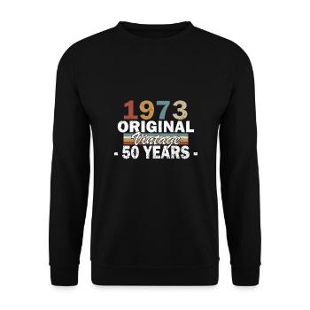 1973 Jubiläum 1973 Jahrgang 1973 Jahrgang 1973 - Unisex Pullover - Schwarz - Vorne - Alina (178cm) & Michal (187cm)