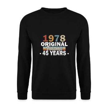Born in 1978 - Unisex Sweatshirt - black - Front - Alina (178cm) & Michal (187cm)