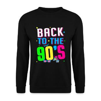 Retour aux années 90 - 90 1990 - Sweat-shirt Unisexe - noir - Devant - Alina (178cm) & Michal (187cm)