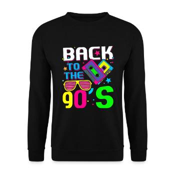 Rétro des années 90 Retour aux années 90 - Sweat-shirt Unisexe - noir - Devant - Alina (178cm) & Michal (187cm)