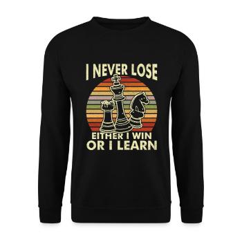 Chess Checkmate Funny Board Game Gift - Unisex Sweatshirt - black - Front - Alina (178cm) & Michal (187cm)