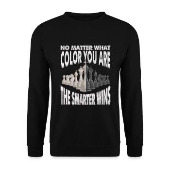 Échecs, Sports, Pensée, Échiquier, Pièce d’échecs - Sweat-shirt Unisexe - noir - Devant - Alina (178cm) & Michal (187cm)