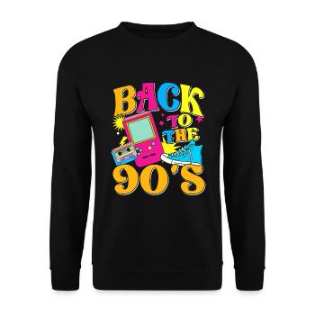 Back To The 90s 90s 90s 90s 90s Party 90s - Unisex Sweatshirt - black - Front - Alina (178cm) & Michal (187cm)