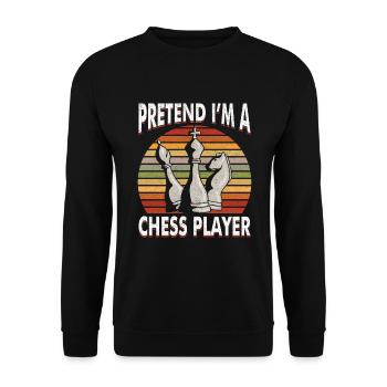 Échecs rétro joueur d’échecs cadeau pièces d’échecs - Sweat-shirt Unisexe - noir - Devant - Alina (178cm) & Michal (187cm)