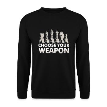 Pièces d’échecs Cadeau de joueur d’échecs - Sweat-shirt Unisexe - noir - Devant - Alina (178cm) & Michal (187cm)