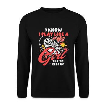 Fléchettes Cadeau Femme Fléchettes Cadeau Femme - Sweat-shirt Unisexe - noir - Devant - Alina (178cm) & Michal (187cm)