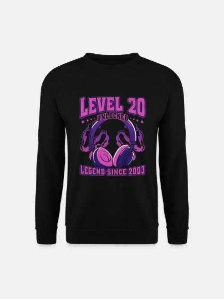 20.Geburtstag LVL20 unlocked 2003 Vintage - Unisex Pullover - Schwarz