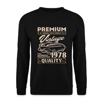 Vintage rétro 1978 anniversaire 1978 - Sweat-shirt Unisexe - noir - Devant - Alina (178cm) & Michal (187cm)