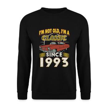 30TH BIRTHDAY OLDTIMER 1993 - Unisex Sweatshirt - black - Front - Alina (178cm) & Michal (187cm)