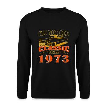 Vintage 1973 50e anniversaire cadeau homme - Sweat-shirt Unisexe - noir - Devant - Alina (178cm) & Michal (187cm)