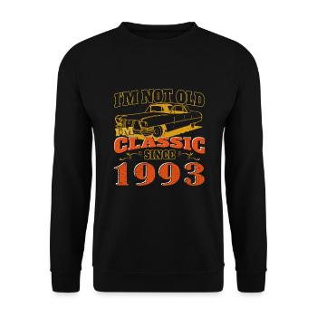 Vintage 1993 30th Birthday Gift Mens - Unisex Sweatshirt - black - Front - Alina (178cm) & Michal (187cm)