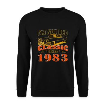 Vintage 1983 40th Birthday Gift Mens - Unisex Sweatshirt - black - Front - Alina (178cm) & Michal (187cm)