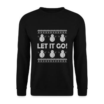 Bonhomme de neige hiver Noël - Sweat-shirt Unisexe - noir - Devant - Alina (178cm) & Michal (187cm)
