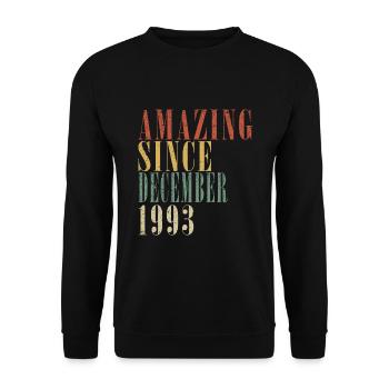 Décembre 1993 Anniversaire Décembre 1993 Décembre - Sweat-shirt Unisexe - noir - Devant - Alina (178cm) & Michal (187cm)