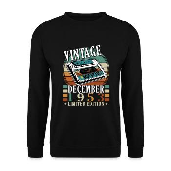70e anniversaire 70 ans Décembre 1953 - Sweat-shirt Unisexe - noir - Devant - Alina (178cm) & Michal (187cm)