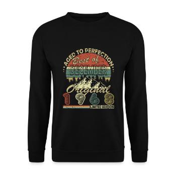 55. Geburtstag Jahrgang Dezember 1968 Original 196 - Unisex Pullover - Schwarz - Vorne - Alina (178cm) & Michal (187cm)