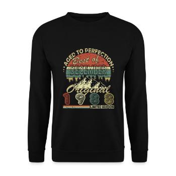 35. Geburtstag Jahrgang Dezember 1988 Original 198 - Unisex Pullover - Schwarz - Vorne - Alina (178cm) & Michal (187cm)