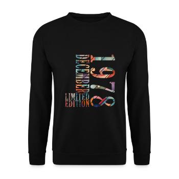 45. Geburtstag Jahrgang Dezember 1978 Original 197 - Unisex Pullover - Schwarz - Vorne - Alina (178cm) & Michal (187cm)