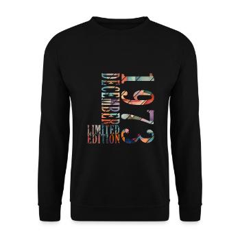 50. Geburtstag Jahrgang Dezember 1973 Original 197 - Unisex Pullover - Schwarz - Vorne - Alina (178cm) & Michal (187cm)